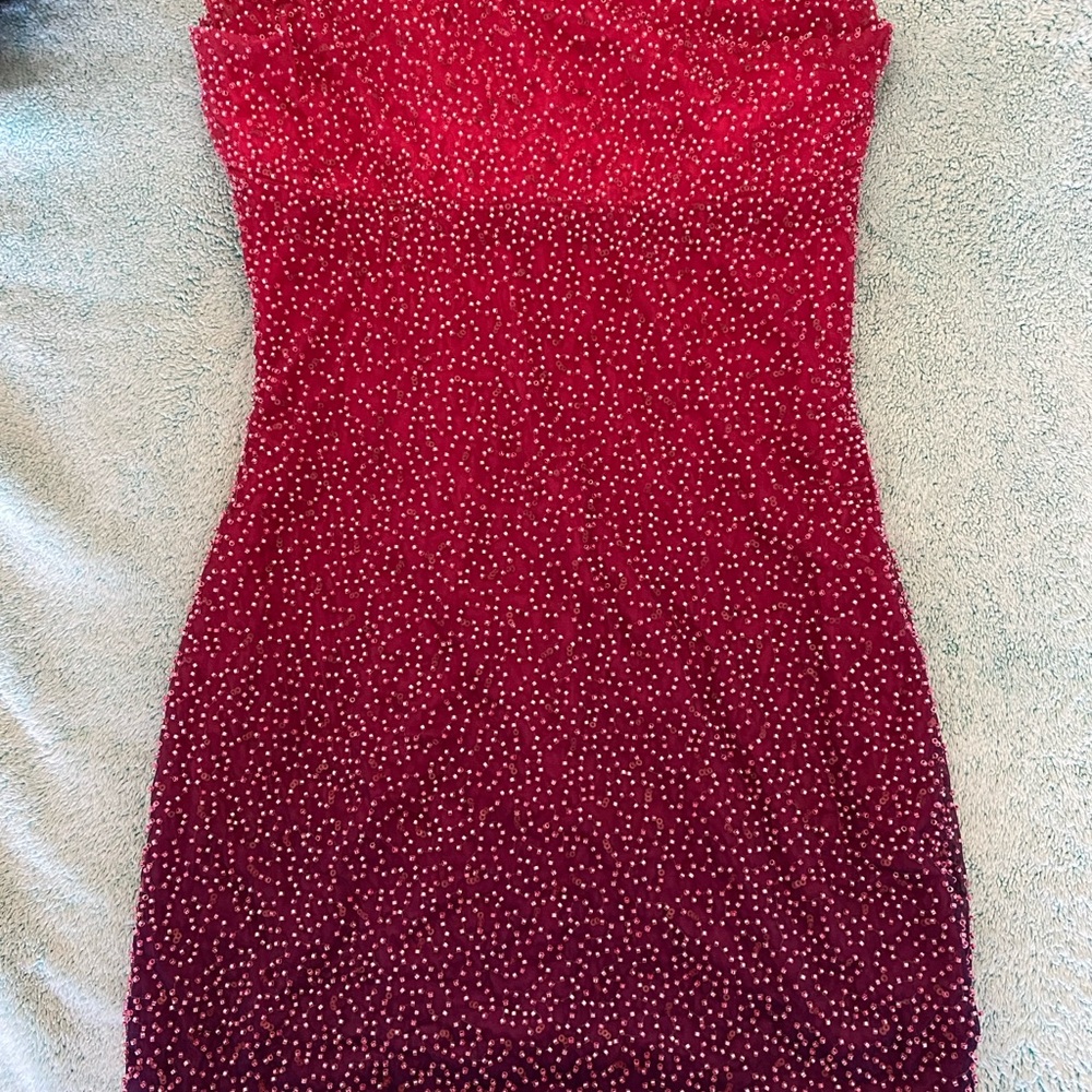 Oh Polly ombré Beaded Mini Dress